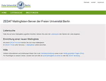 Tablet Screenshot of lists.fu-berlin.de